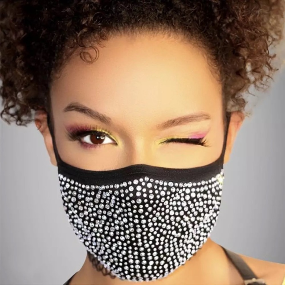 Rhinestone face masks